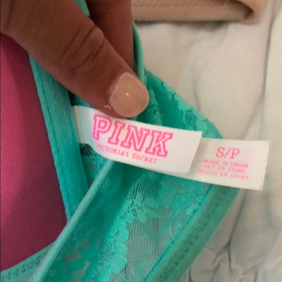 Blue Pink Bralette with padding (tan sold) - Picture 3 of 3